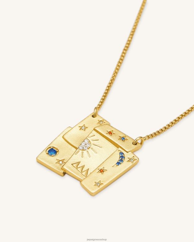 κολιέ JW PEI L4XRH374 Επίχρυσο 18 καρατίων & πολύχρωμο ζιργκόν Κολιέ με συνδυασμό cosmos