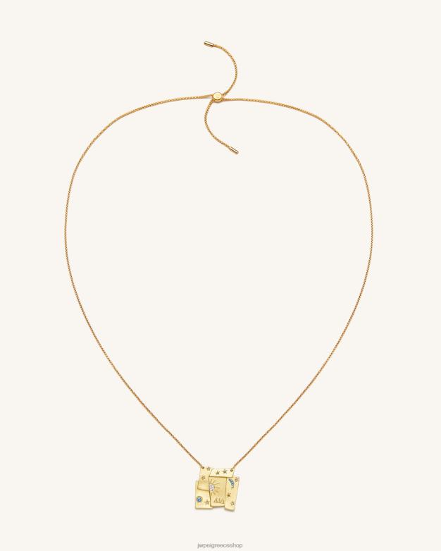 κολιέ JW PEI L4XRH374 Επίχρυσο 18 καρατίων & πολύχρωμο ζιργκόν Κολιέ με συνδυασμό cosmos