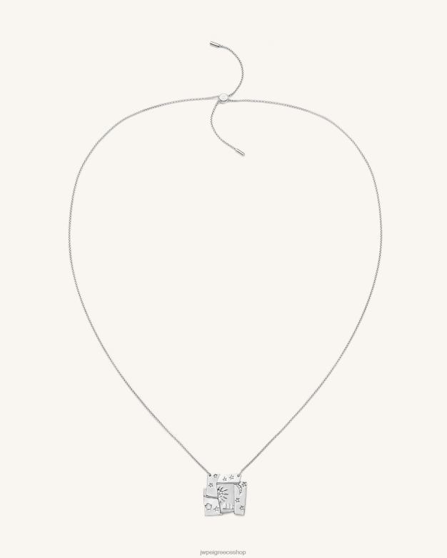 κολιέ JW PEI L4XRH375 Λευκό επιχρυσωμένο 18 καρατίων & λευκό ζιργκόν Κολιέ με συνδυασμό cosmos