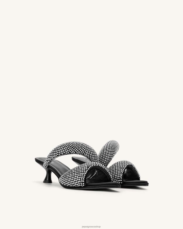 μουλάρι JW PEI L4XRH304 μαύρος τεχνητό κρύσταλλο sara mule