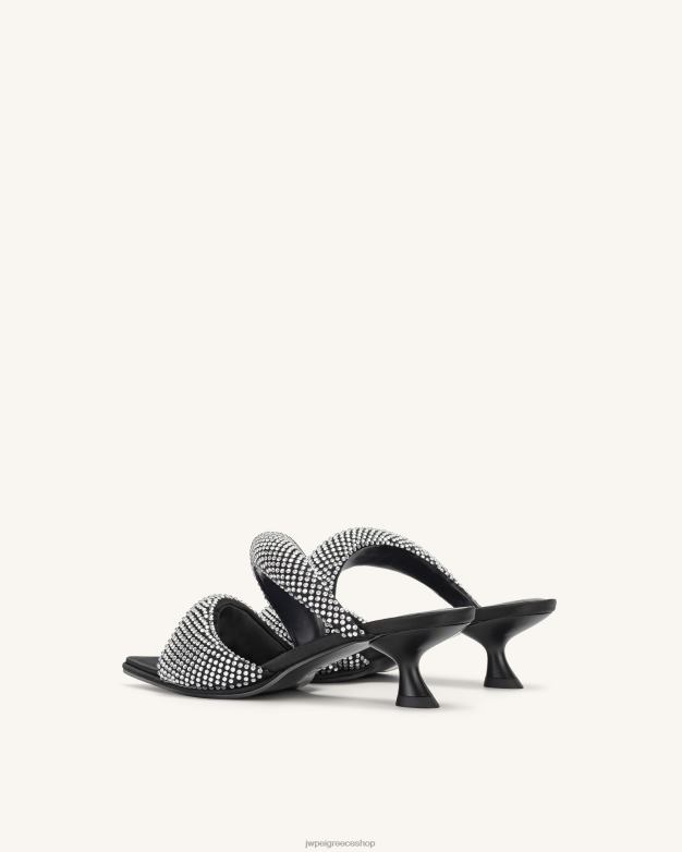 μουλάρι JW PEI L4XRH304 μαύρος τεχνητό κρύσταλλο sara mule