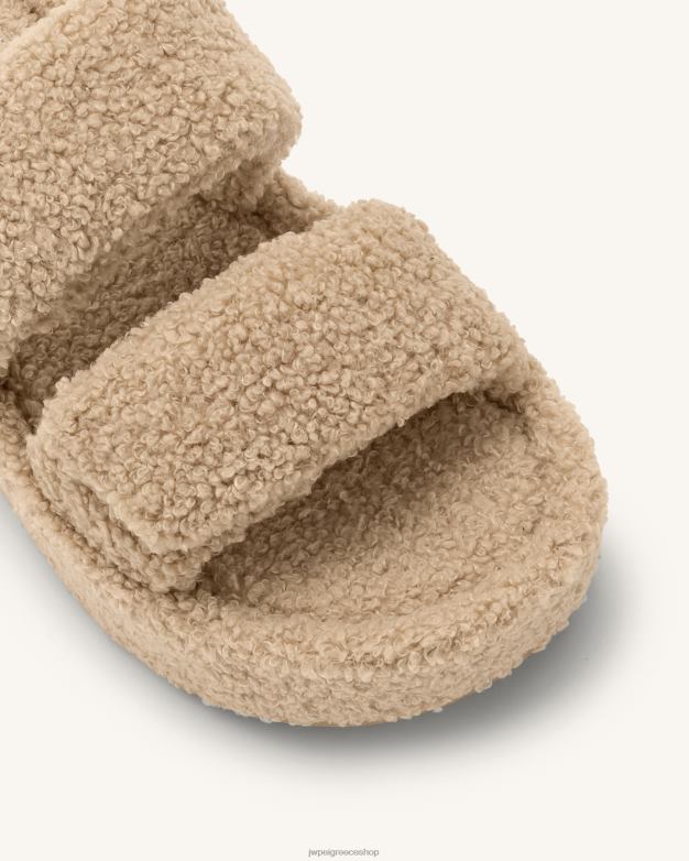 σανδάλι JW PEI L4XRH316 μπεζ Σανδάλι πλατφόρμα lexi faux fur