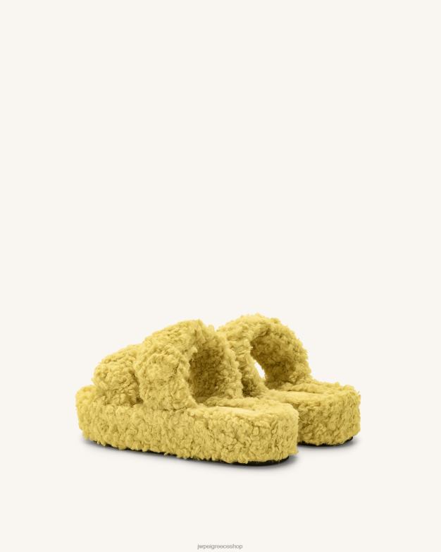 σανδάλι JW PEI L4XRH317 κίτρινος Σανδάλι πλατφόρμα lexi faux fur