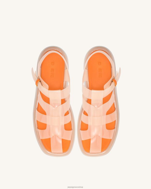σανδάλι JW PEI L4XRH328 μπεζ & πορτοκαλί σανδάλι πλατφόρμα piper