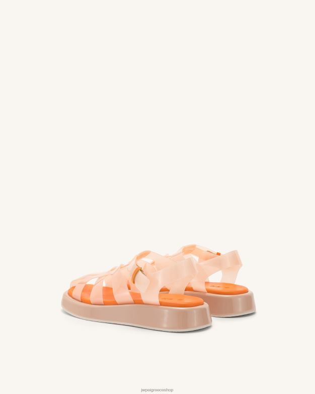 σανδάλι JW PEI L4XRH328 μπεζ & πορτοκαλί σανδάλι πλατφόρμα piper