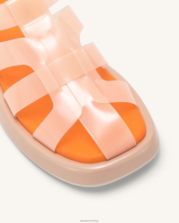 σανδάλι JW PEI L4XRH328 μπεζ & πορτοκαλί σανδάλι πλατφόρμα piper