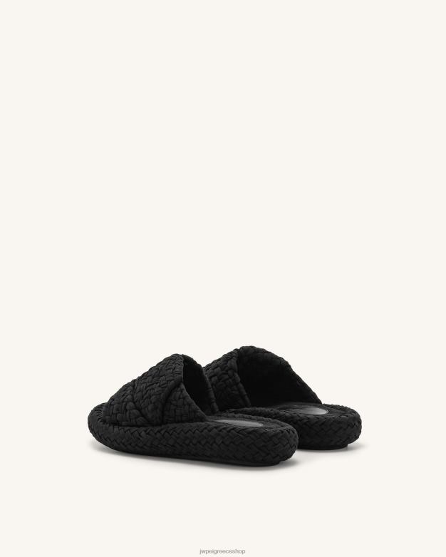 σανδάλι JW PEI L4XRH341 μαύρος σανδάλι πλατφόρμας υφαντό λιλά