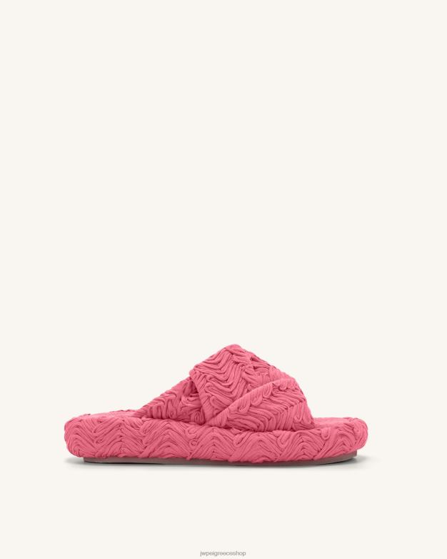 σανδάλι JW PEI L4XRH343 κόκκινο τριαντάφυλλο σανδάλι πλατφόρμας υφαντό λιλά