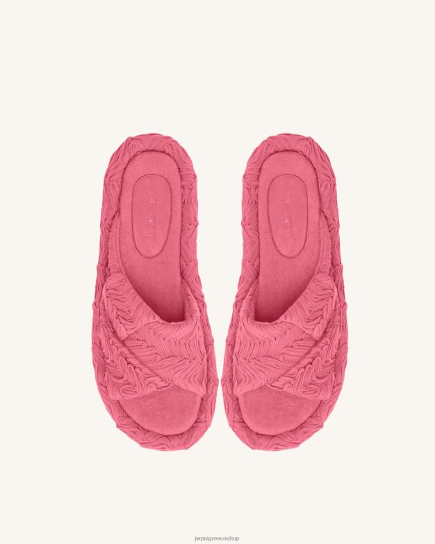 σανδάλι JW PEI L4XRH343 κόκκινο τριαντάφυλλο σανδάλι πλατφόρμας υφαντό λιλά