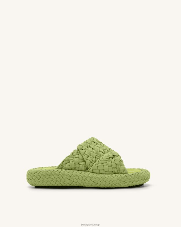 σανδάλι JW PEI L4XRH344 πράσινο ασβέστη σανδάλι πλατφόρμας υφαντό λιλά