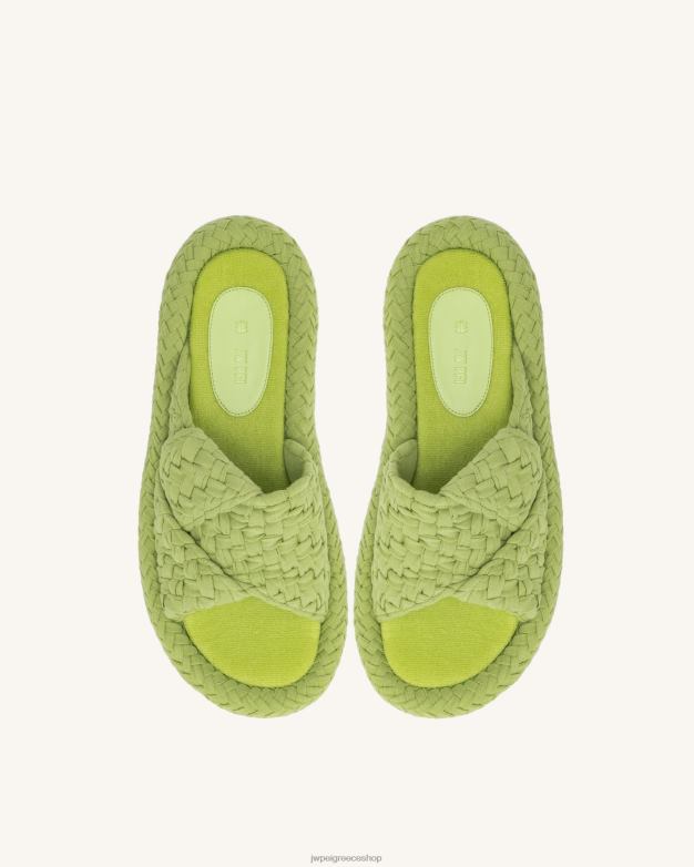 σανδάλι JW PEI L4XRH344 πράσινο ασβέστη σανδάλι πλατφόρμας υφαντό λιλά