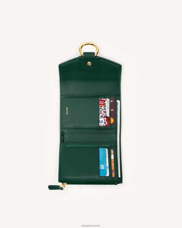 πορτοφόλι JW PEI L4XRH284 σκούρο πράσινο κρόκος πορτοφόλι stella