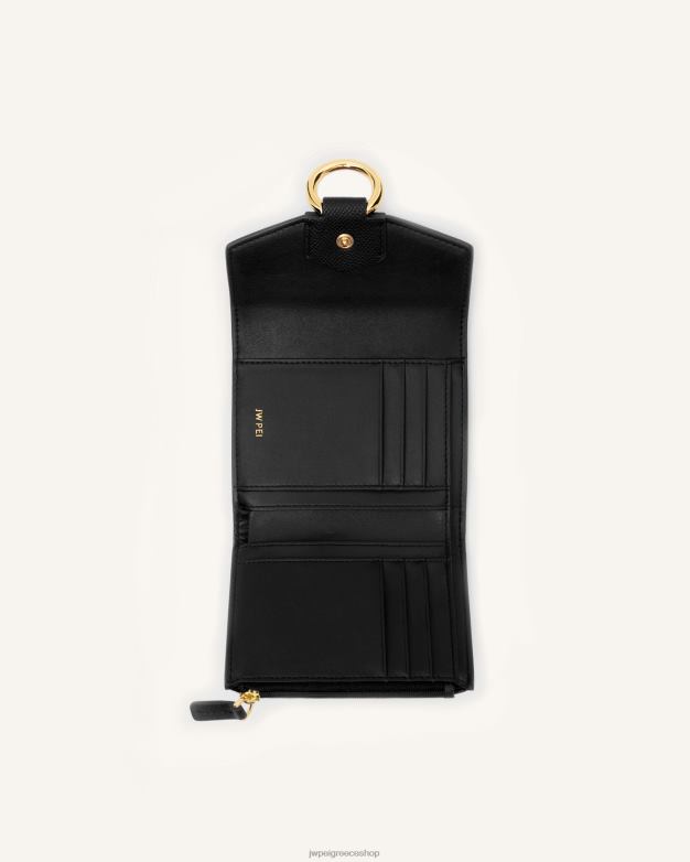 πορτοφόλι JW PEI L4XRH285 μαύρο κοκκώδες vegan δέρμα πορτοφόλι stella