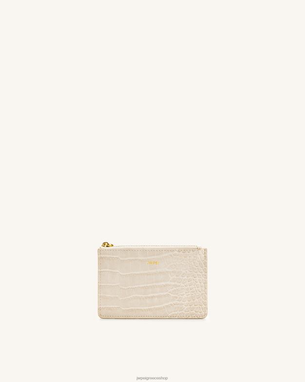 κάτοχος κάρτας JW PEI L4XRH287 ελεφαντόδοντο κροκ θήκη για κάρτες quinn με φερμουάρ