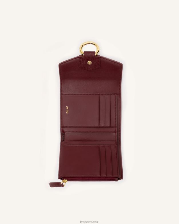 πορτοφόλι JW PEI L4XRH297 Vegan δέρμα με κόκκους μπορντό πορτοφόλι stella