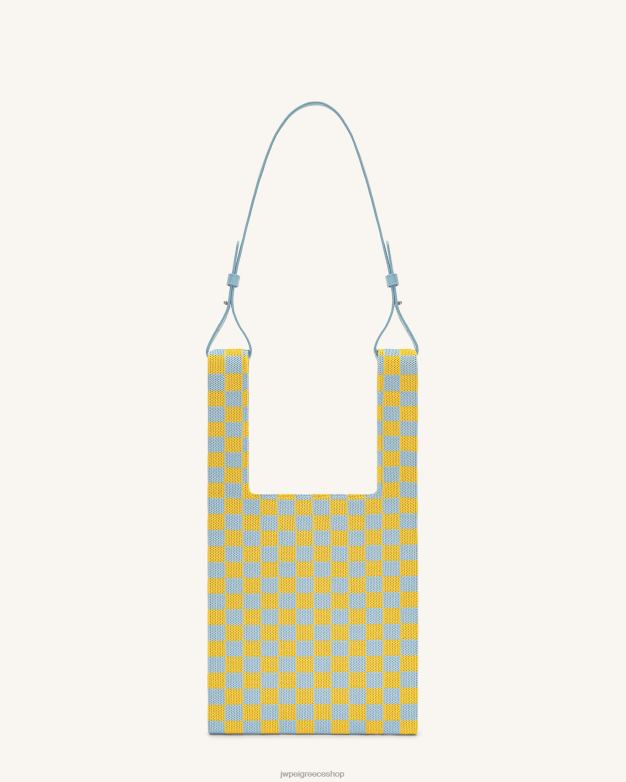 τσάντα totes JW PEI L4XRH242 πάγος & κίτρινο πλεκτή τσάντα σκακιέρας καριτέ