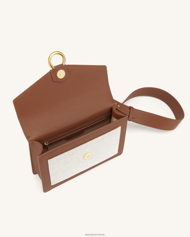 τσάντα χιαστί JW PEI L4XRH14 μπεζ καμβάς ο φάκελος χιαστί