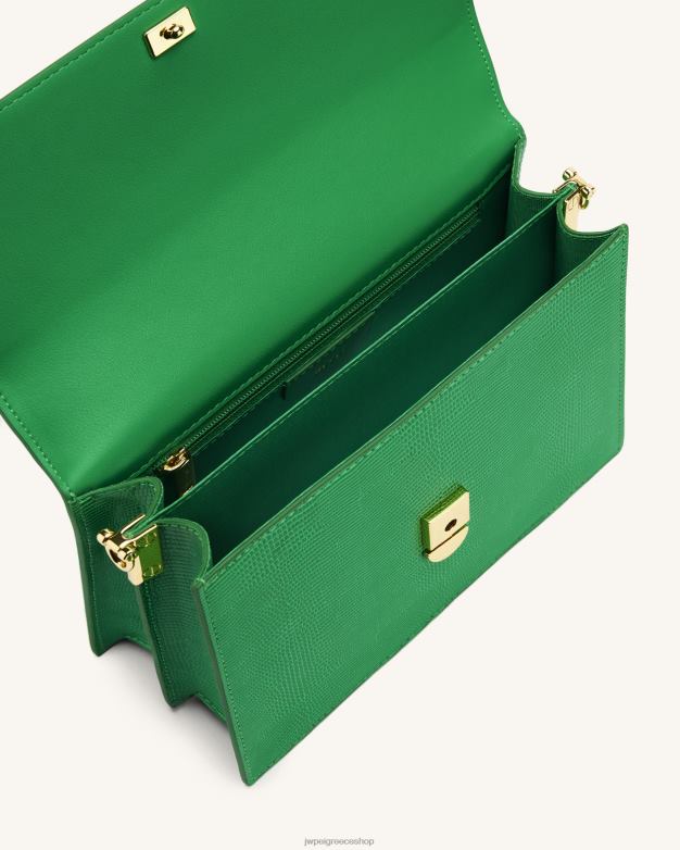 τσάντα χιαστί JW PEI L4XRH24 γρασίδι πράσινη σαύρα mini flap χιαστί