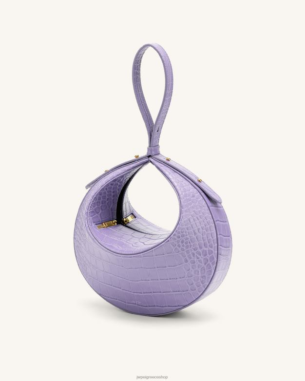 τσάντα λαβής JW PEI L4XRH176 μωβ κρόκος τσάντα rantan