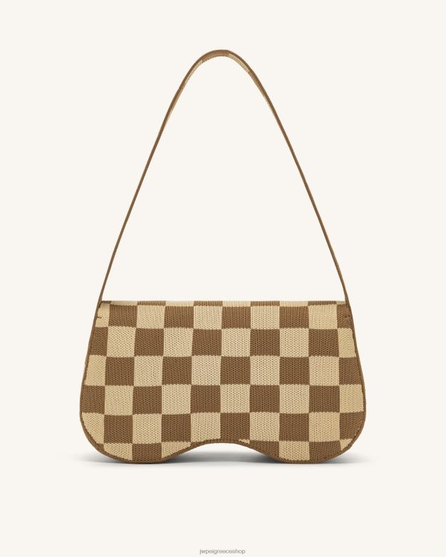 τσάντα ώμου JW PEI L4XRH111 καφέ & μπεζ πλεκτή τσάντα ώμου becci
