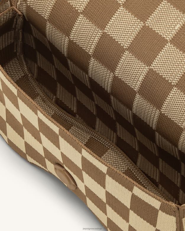 τσάντα ώμου JW PEI L4XRH111 καφέ & μπεζ πλεκτή τσάντα ώμου becci