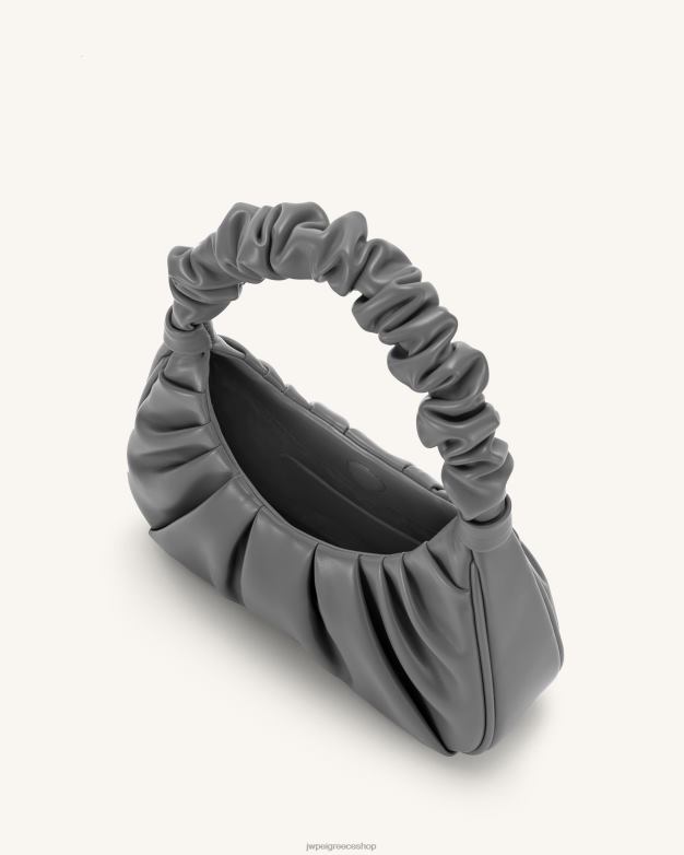 τσάντα ώμου JW PEI L4XRH124 γκρί τσάντα hobo gabbi ruched