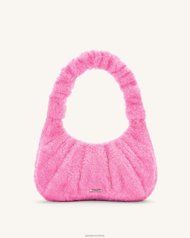 τσάντα ώμου JW PEI L4XRH125 ροζ τσάντα hobo gabbi terry ruched