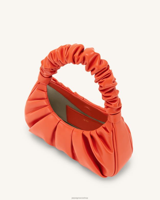 τσάντα ώμου JW PEI L4XRH138 κόκκινος τσάντα hobo gabbi ruched