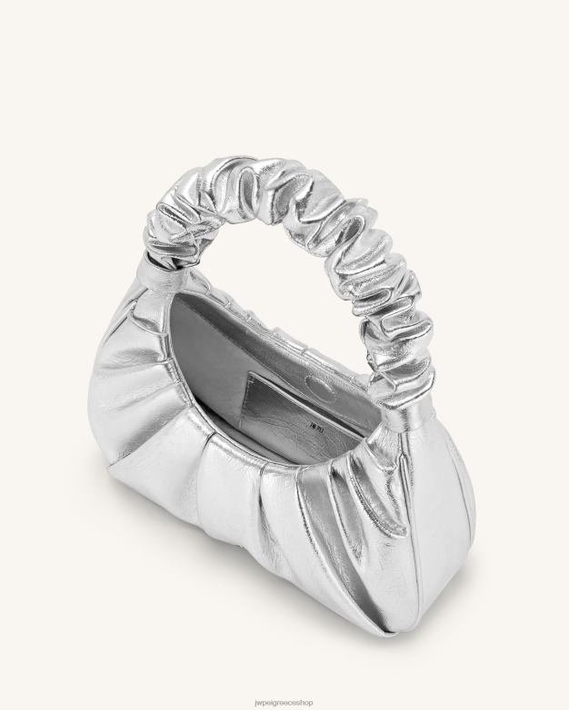 τσάντα ώμου JW PEI L4XRH146 ασήμι gabbi μεταλλική τσάντα hobo