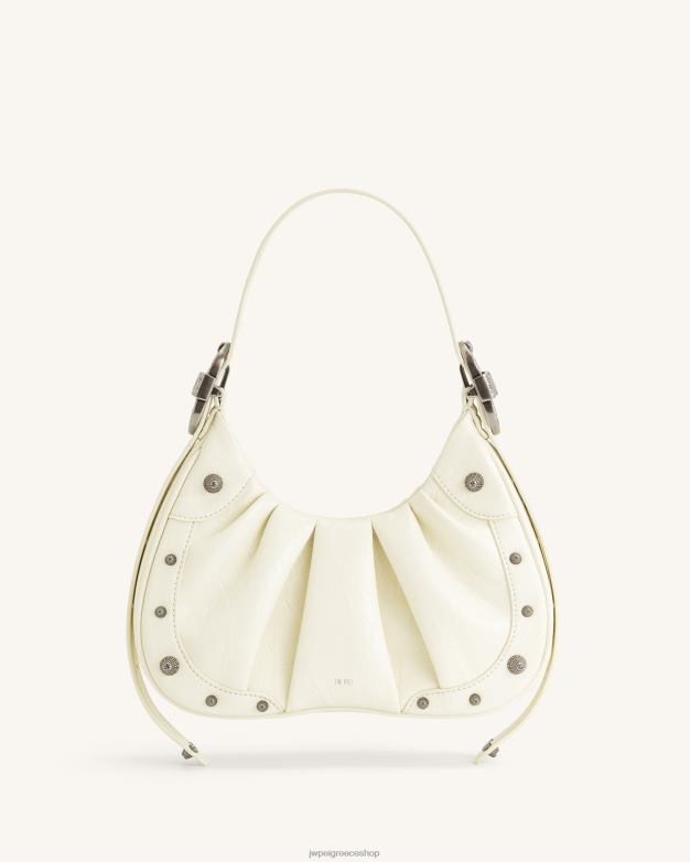 τσάντα ώμου JW PEI L4XRH166 άσπρο τσάντα hobo τσάντα τσακισμένη γκαμπι