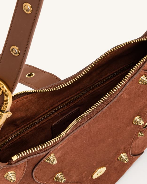 τσάντα ώμου JW PEI L4XRH172 σκούρο καφέ σημύδα τσάντα ώμου tessa suede