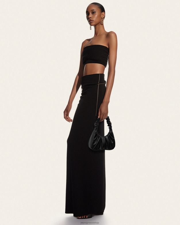 τσάντα ώμου JW PEI L4XRH55 μαύρος τσάντα hobo gabbi ruched