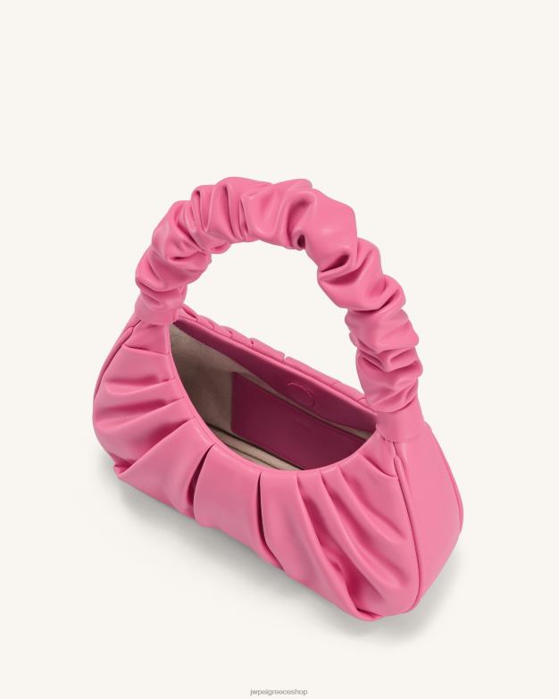 τσάντα ώμου JW PEI L4XRH56 ροζ τσάντα hobo gabbi ruched