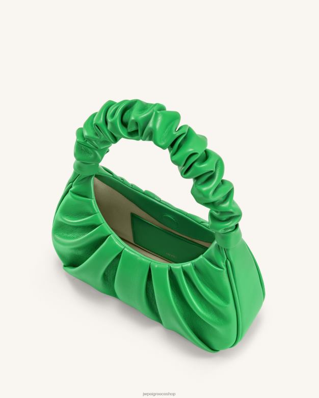 τσάντα ώμου JW PEI L4XRH57 πράσινο γρασίδι τσάντα hobo gabbi ruched