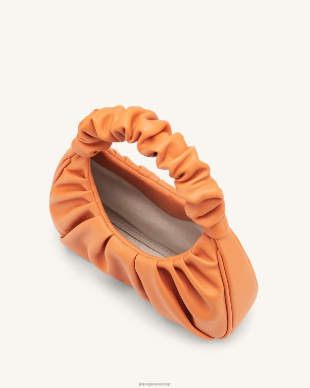 τσάντα ώμου JW PEI L4XRH69 πορτοκάλι τσάντα hobo gabbi ruched