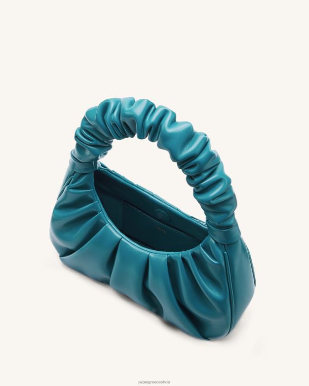 τσάντα ώμου JW PEI L4XRH82 παγωνί μπλε τσάντα hobo gabbi ruched