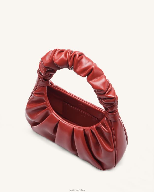 τσάντα ώμου JW PEI L4XRH84 κοκκινοπίπερο τσάντα hobo gabbi ruched