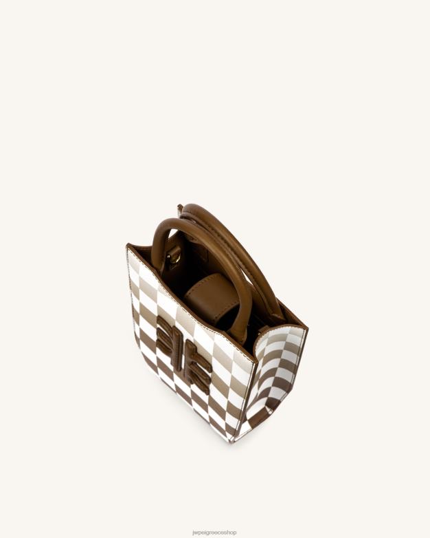 τσάντα τηλεφώνου JW PEI L4XRH228 καφέ Fei ντεγκραντέ σκακιέρας τηλεφωνική τσάντα